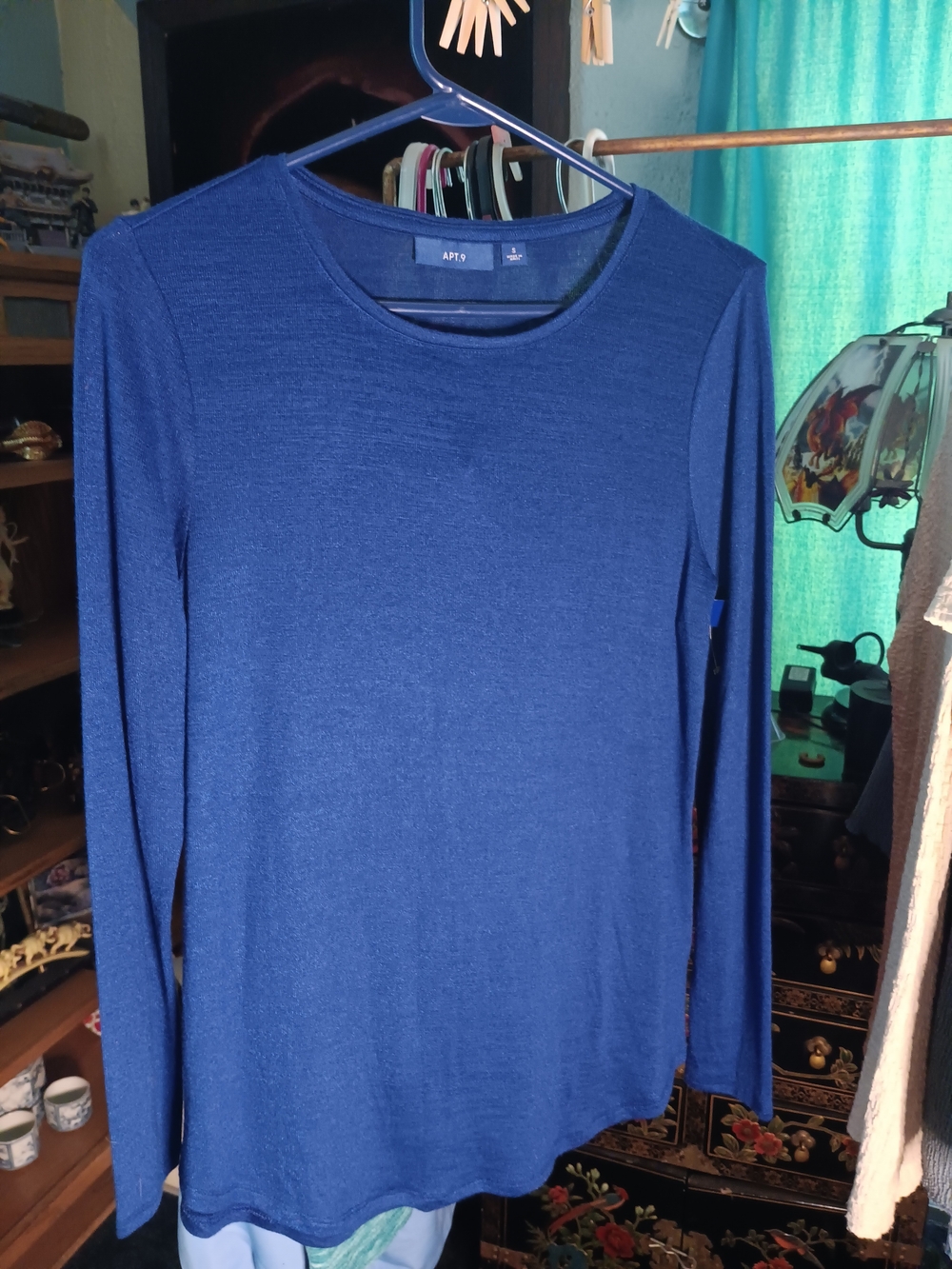 Apt. 9 Navy Long-Sleeve Crewneck Top